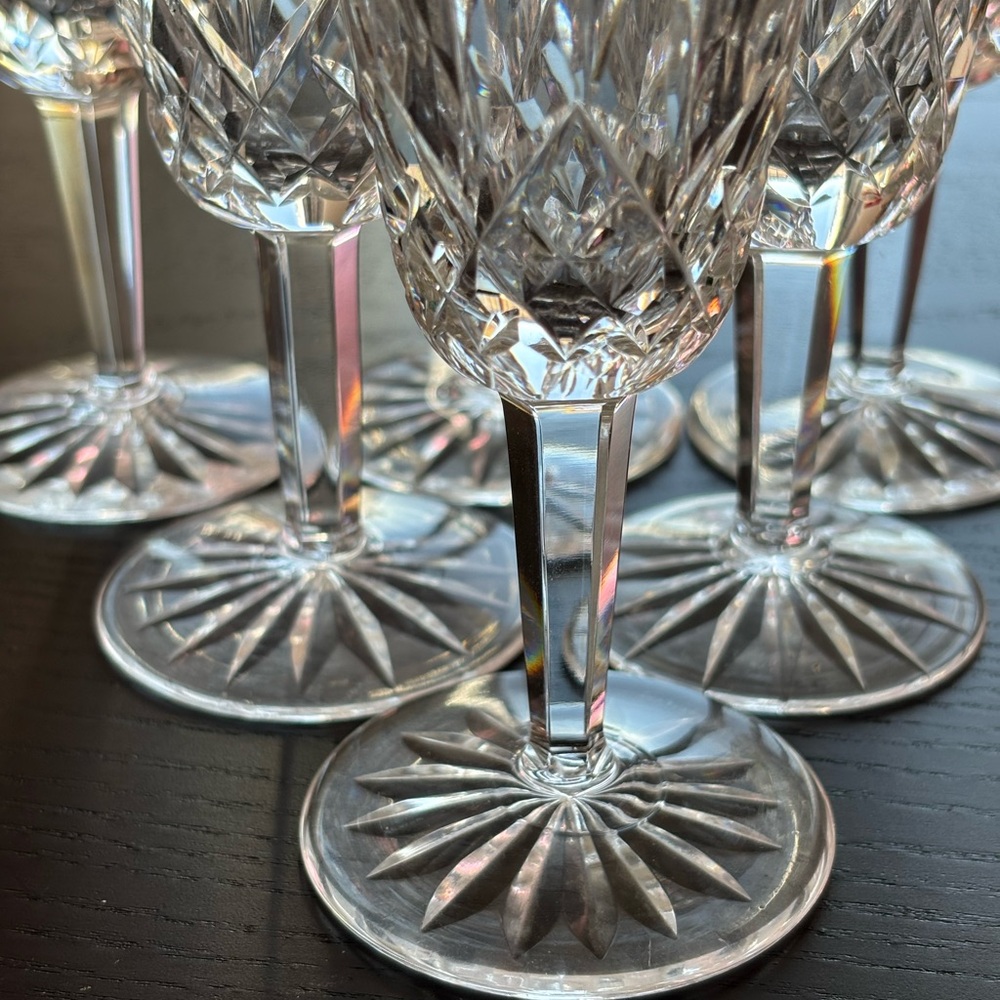 Waterford Crystal Clear Cut Wine Glasses - Set of 6 - Picture 5 of 6